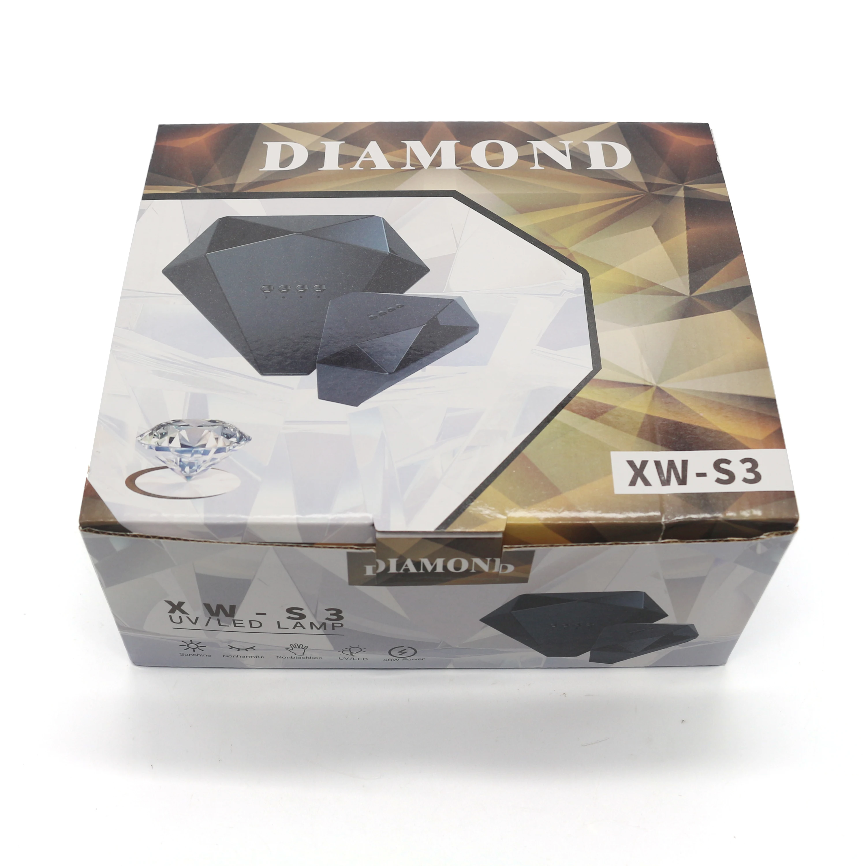 LED lights UV dryer diamond -shaped curing lamp, used for ultraviolet gel nail oil 48W