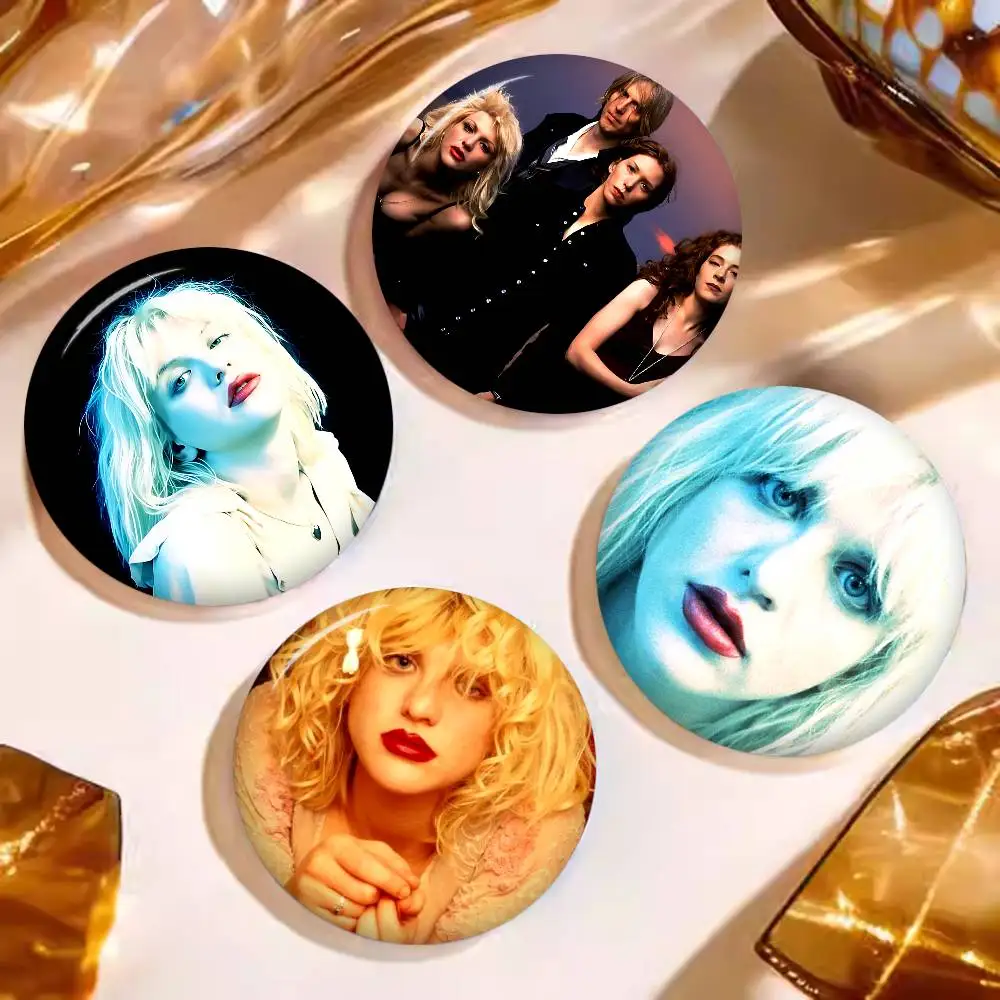 Rock Band Hole Soft Button Pin Bright Printed Icon Gift For Friends Badge Collar Brooch Lapel Pin Metal