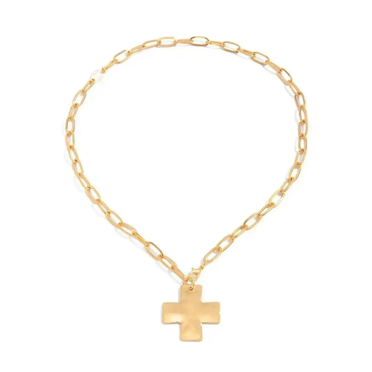 

PuRui Hip Hop Punk Gold Color Cross Pendant Necklace for Men Trendy Creative Adjustable Choker Necklaces Steampunk Jewelry Gift