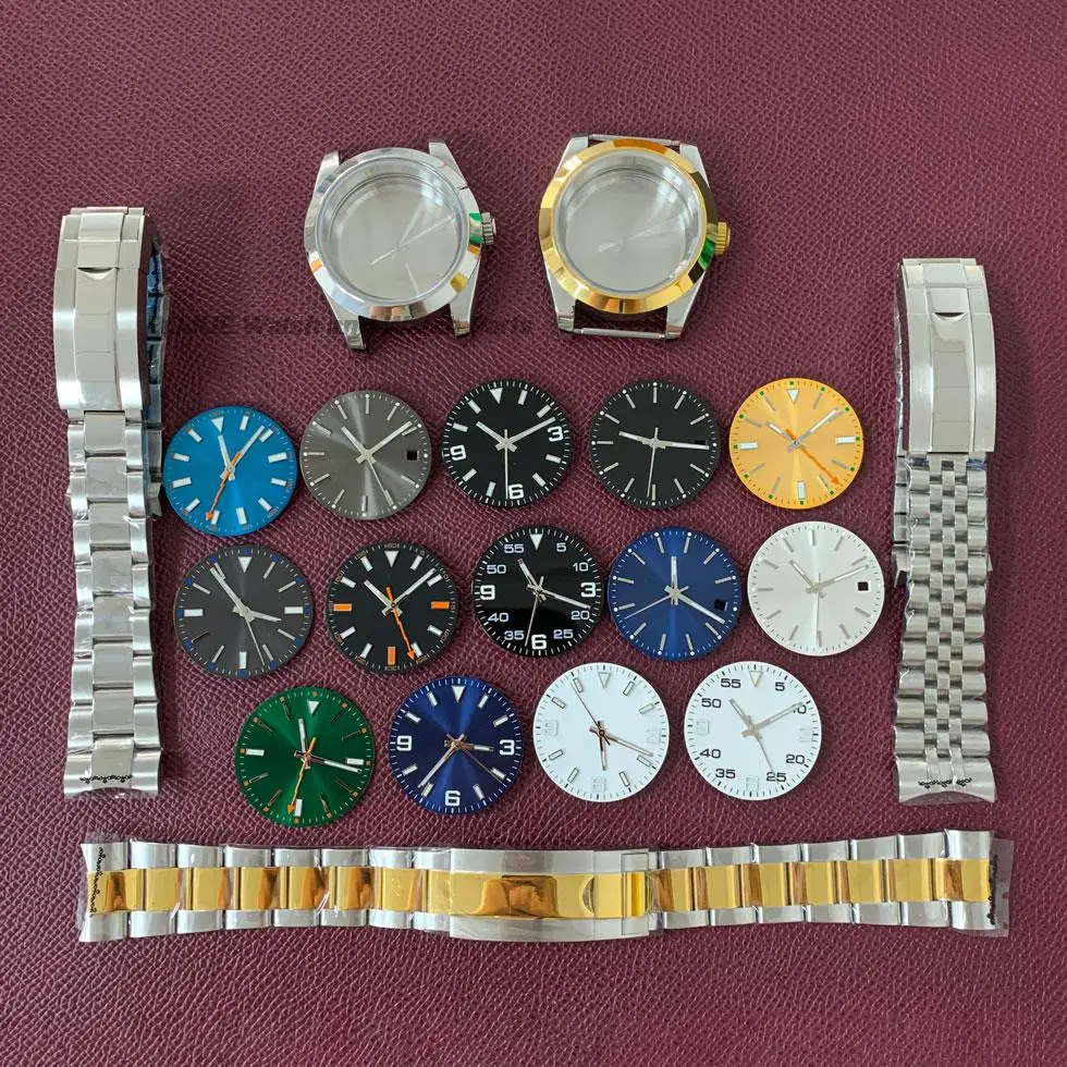 

Stainless Steel Watch Case Band 39mm for Datejust Milguass Style 8215 2813 Movement Sapphire Crystal Modified Watch Parts