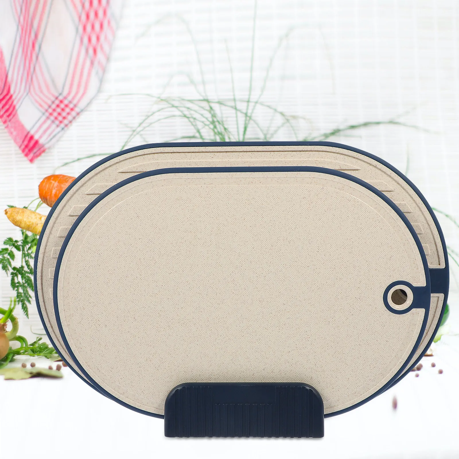 

1Set Premium Odorless Plastic Cutting Board Anti-Skid Smooth Surface Washable Chopping Board for Home Restaurant Hotel Kitchen
