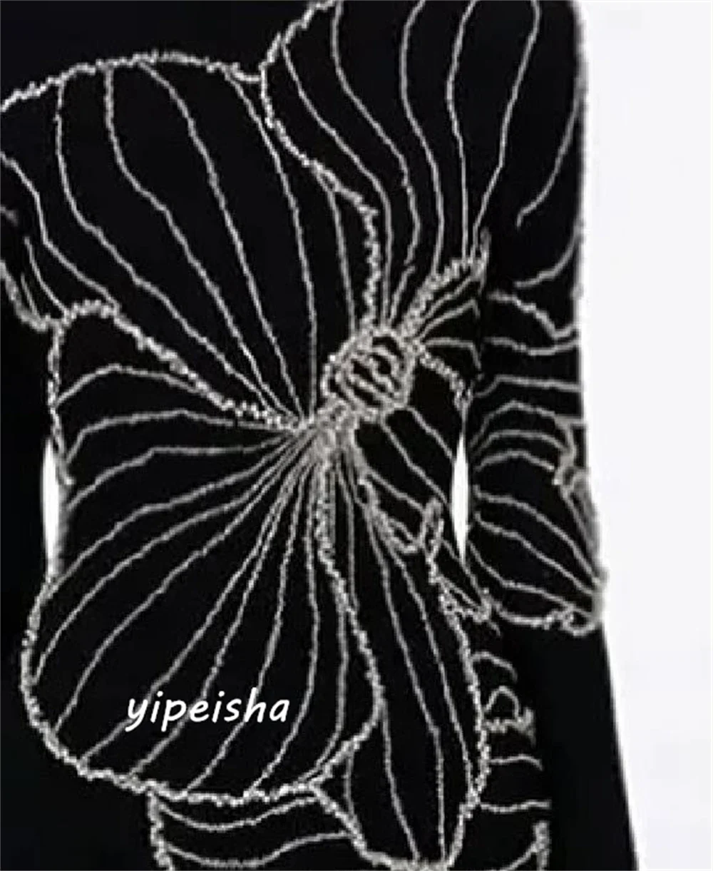 Customized   Yipeisha Simple Sizes Available Jewel A-line Celebrity es Applique Charmeuse Floor Length Evening