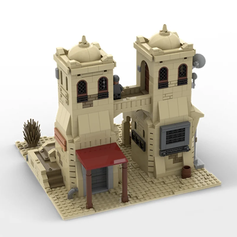 1344pcs MOC Star Battle SW Tatooine Mos Eisley Desert Towers #4 Model Building Blocks Architecture Christmas Gift Toy Art 3D