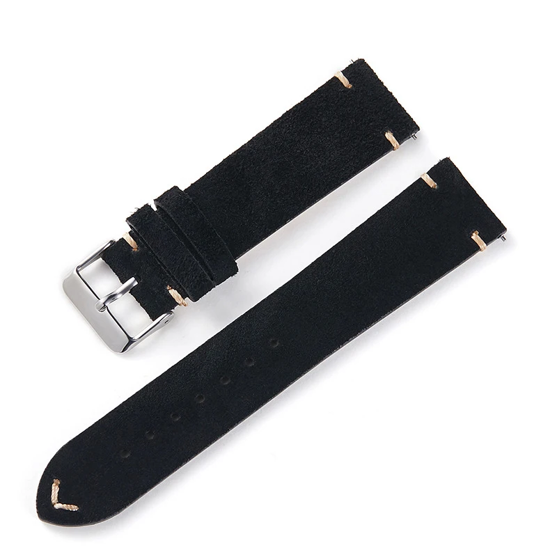 Watch Leather Bracelet 18mm 20mm 22mm Wristband Watch Accessories Calfskin Suede Watch Strap Men Women