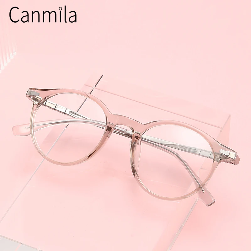 

Acetate Titanium Glasses Frame Women New Handmade Round Optical Prescription Myopia Eyeglasses Korea Luxury Brand Eyewear TA037