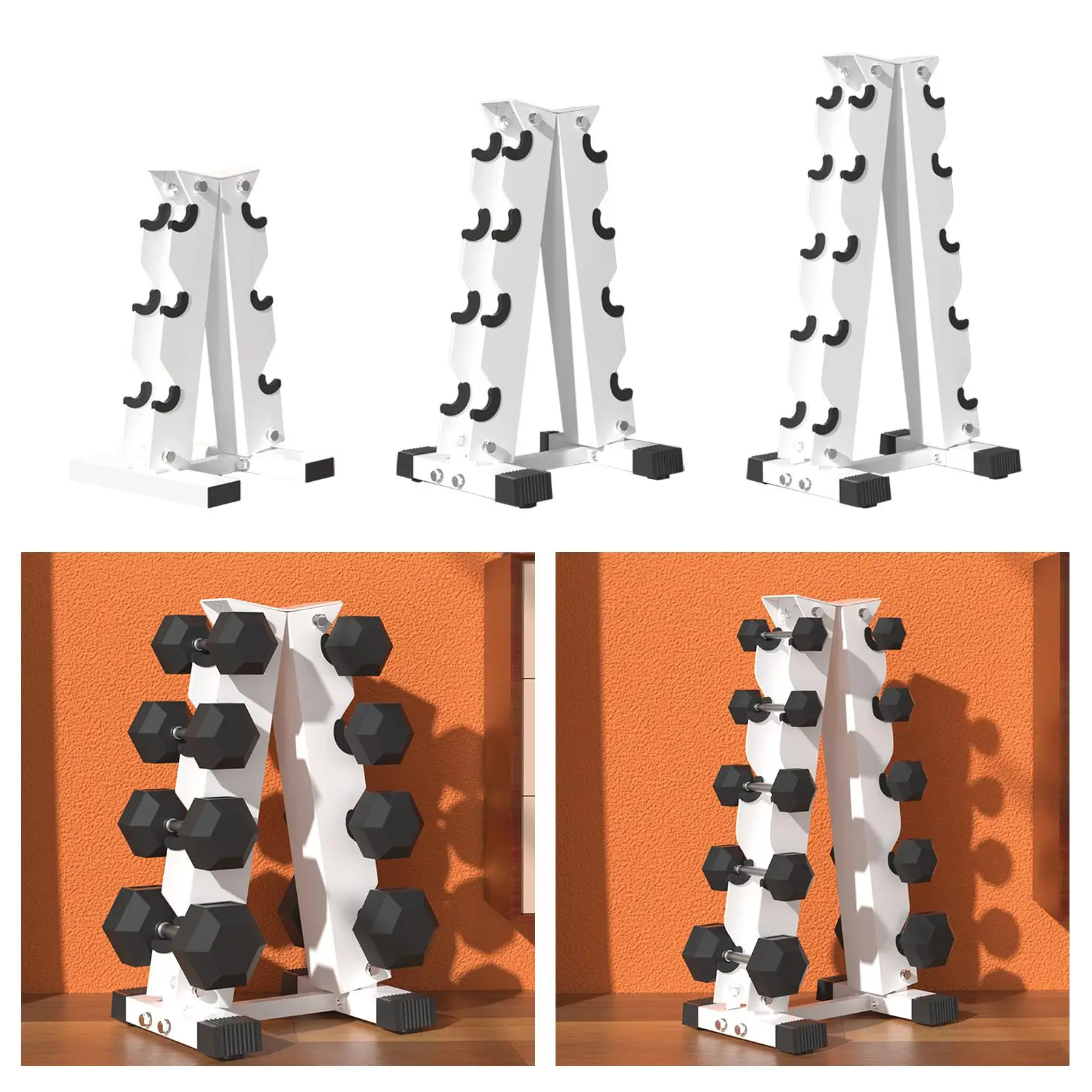 Dumbbell Rack Stable Dumbbell Bracket Tower Stand Durable Compact Dumbbell Storage Stand for Office Household Gym Sports