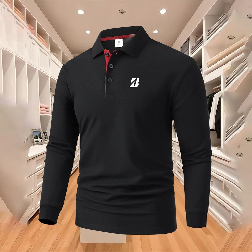 

Новая мужская деловая повседневная рубашка с длинными рукавами, однотонная рубашка поло, модные дышащие удобные универсальные топы, мужские рубашки