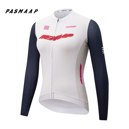 Imagen 2 del producto PASMAAP-Camiseta de Ciclismo de manga larga para Hombre, Jersey de equipo profesional, ropa para bicicleta de montaña y carretera, transpirable, 2024