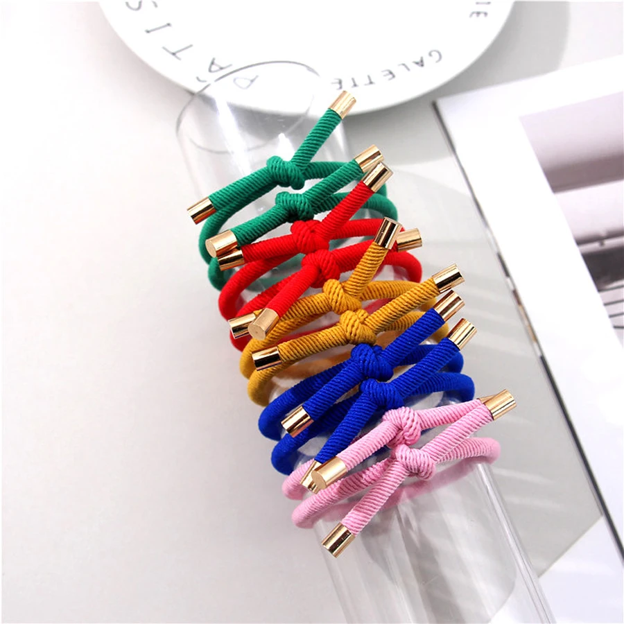 10 Stück elastische Haargummibänder für Damen, hochwertige Mädchen-Haarbänder, Haargummis, vergoldet, Haarschmuck, Haargummi/Krawatte – Detail 8