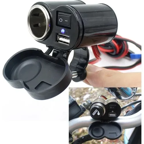 Autoline Motorcycle Cigarette Lighter/usb Charger Socket 12V