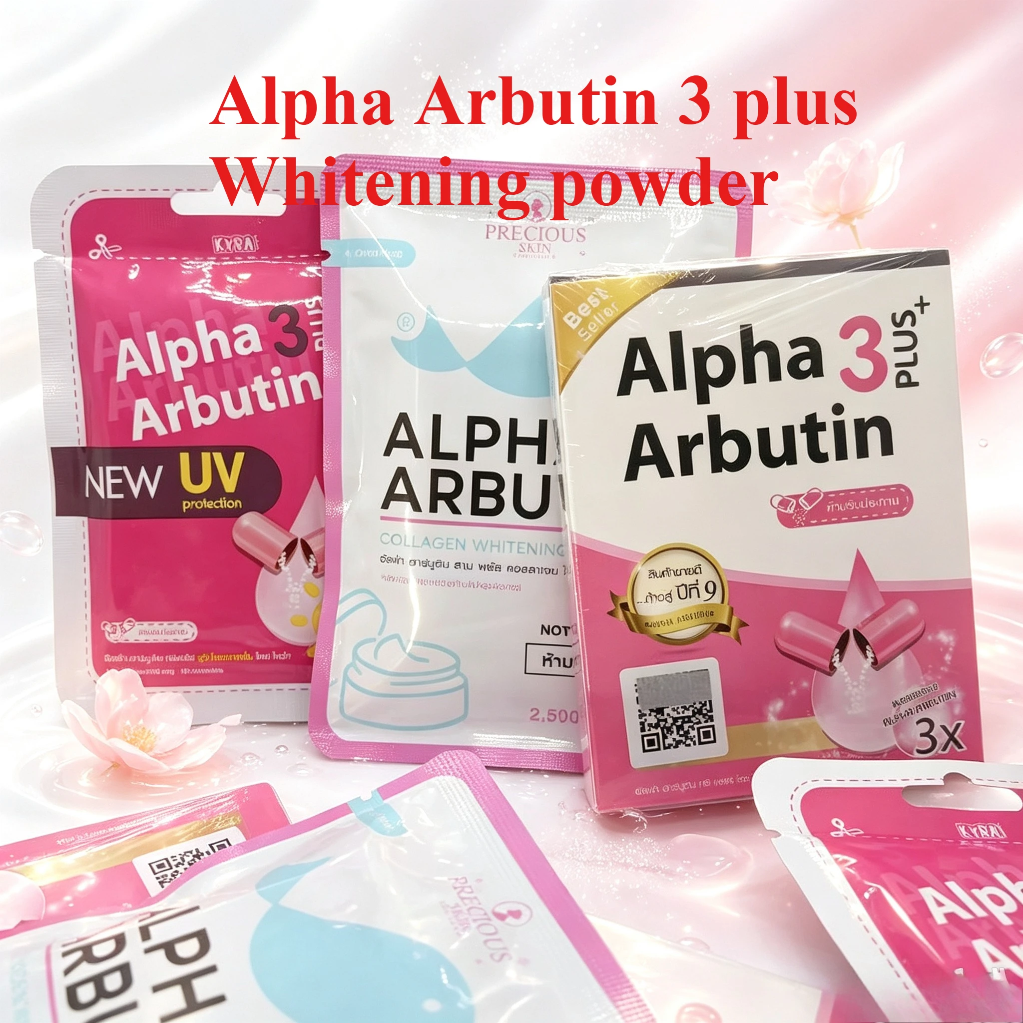 Alpha Arbutin 3X Plus Whitening Powder Capsules, Mix with Body  Facial Lotion Brightening Skin Fade Dark Spots Pigmentation Care