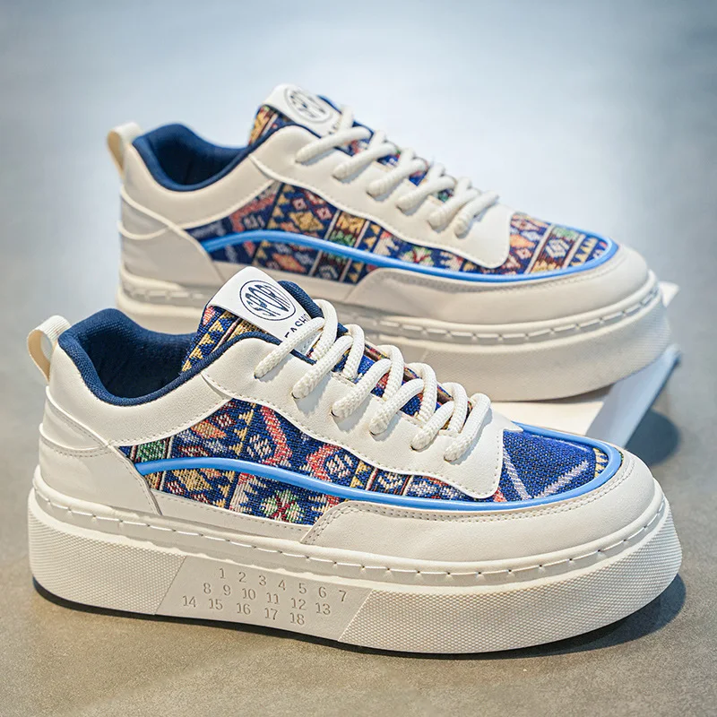 

Designer Men's Sneakers Fashion Lace-up Platform Canvas Shoes Autumn Men Outdoor Casual Vulcanized Shoes Zapatillas De Hombre