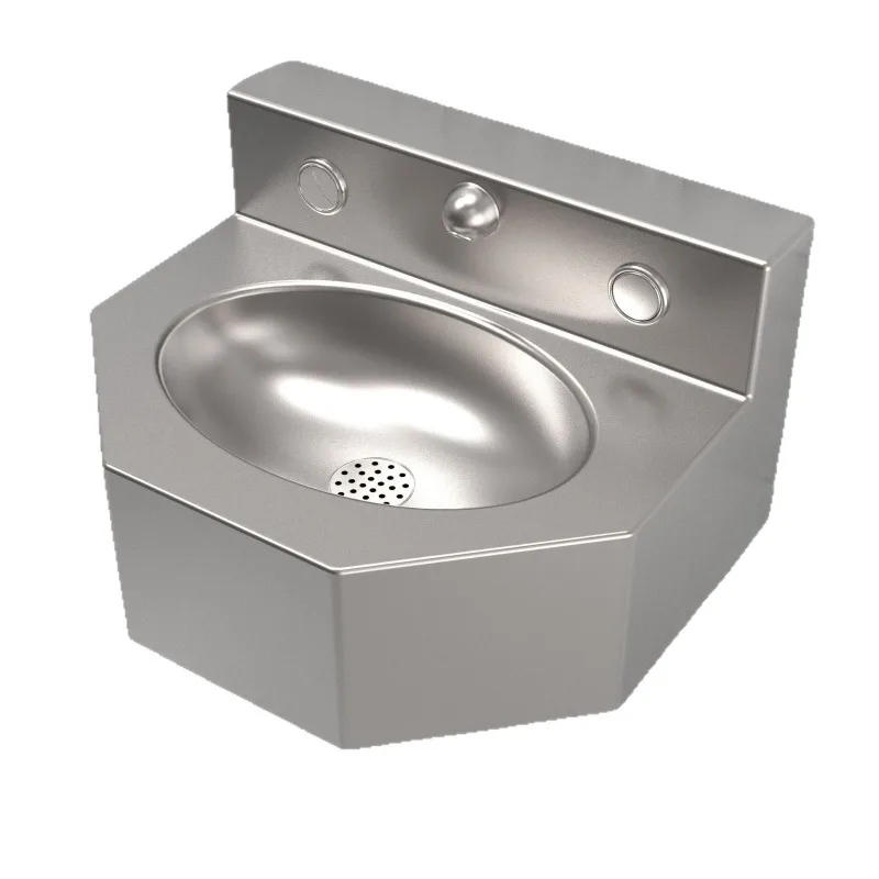 

Wall-mounted washbasin, simple irregular toilet wall-mounted single 304 stainless steel washbasin