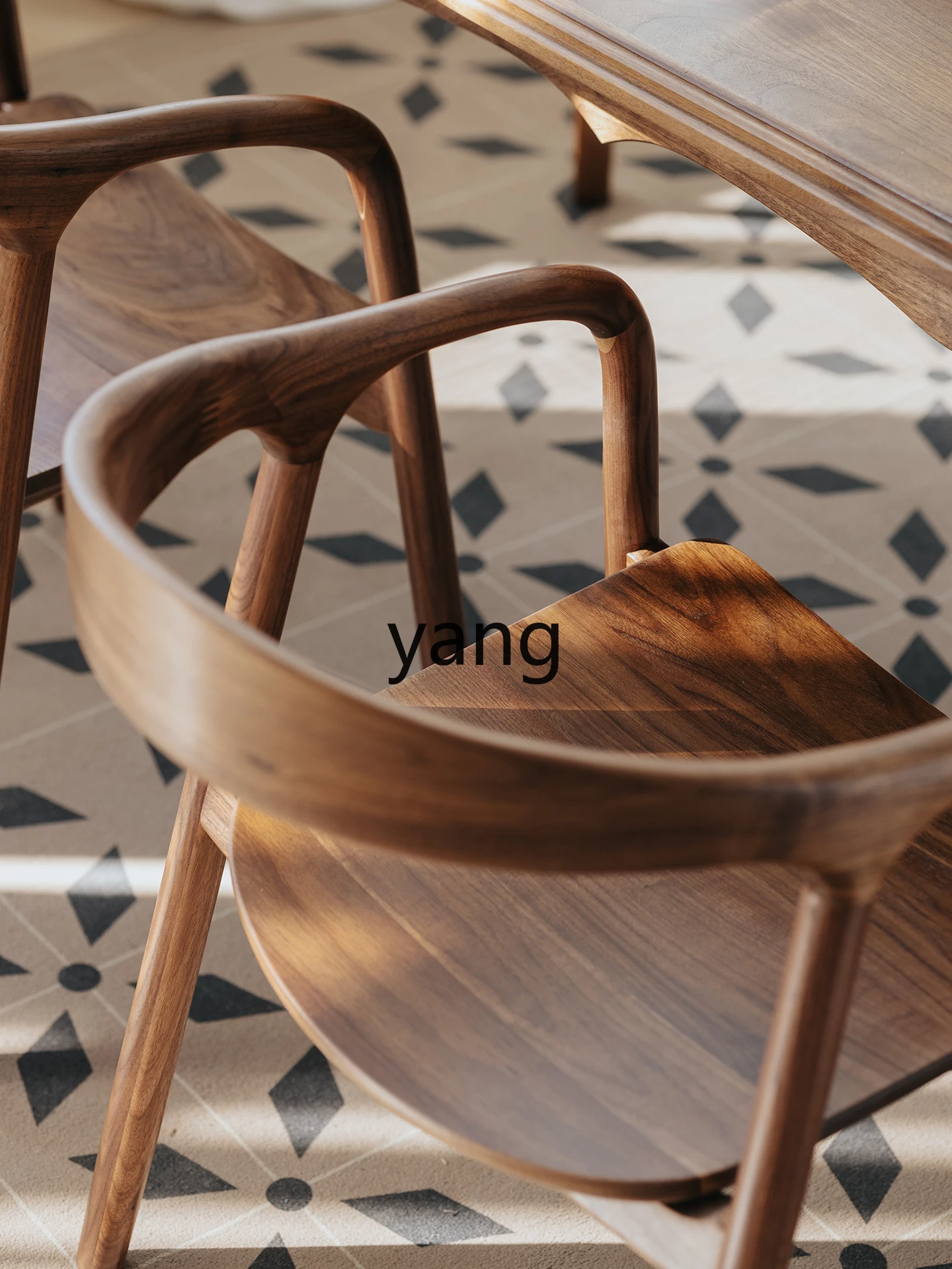 LMM Home Desk Chair Backrest Chair Solid Wood Armchair