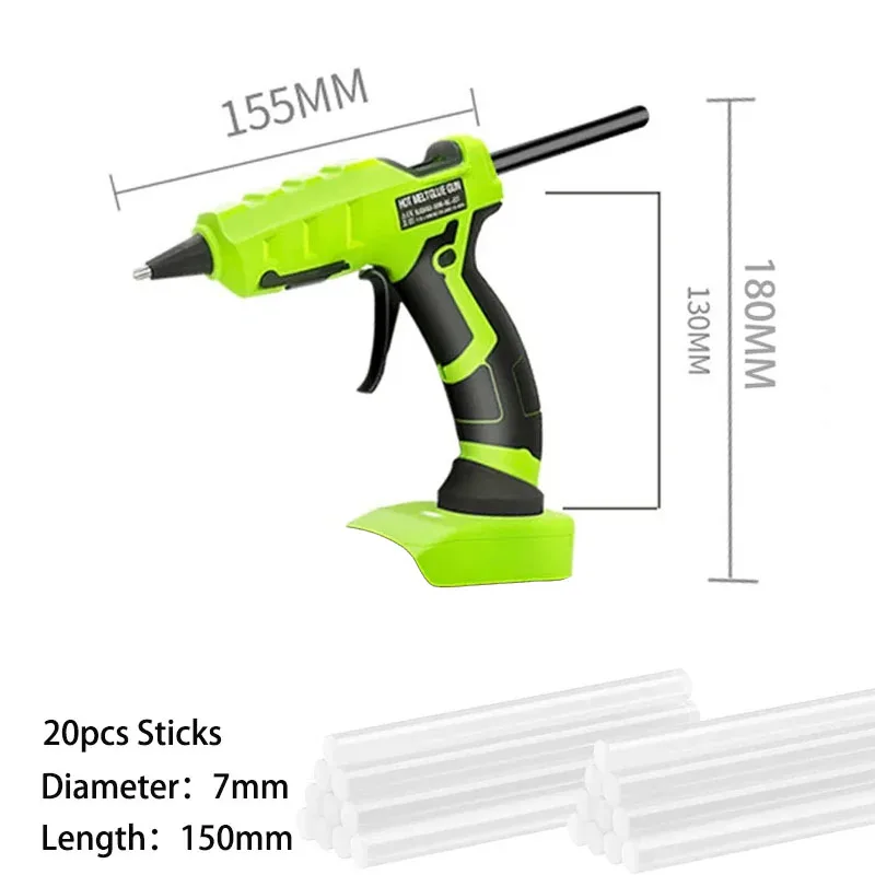 ZWINCKY Hot Melt Glue Gun For Makita/DEWALT/BlackDecker/Milwaukee/Bosch 18V Battery Glue Sticks Electric Repair DIY Power Tool