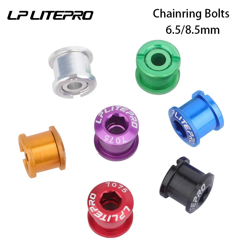 Litepro Bicycle Chainwheel Screws 5Pcs Single Chainring Bolts Dental Plate 6.5/8.5mm Disc Screws for MTB Road Bike Crankset Part