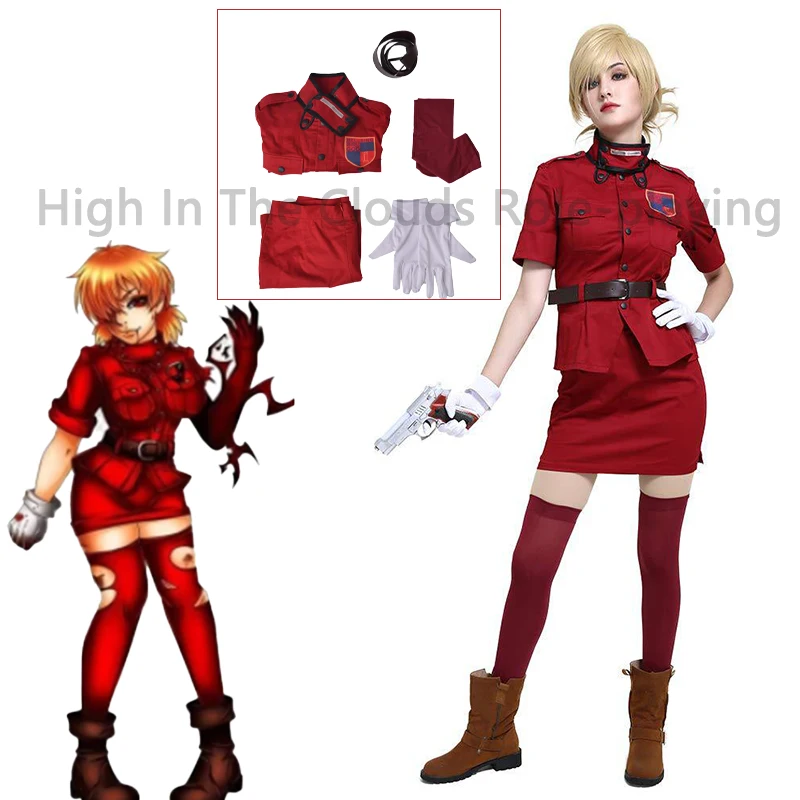 

Аниме комикс Hellsing Seras Victoria косплей костюм Serasu Vikutoria косплей вампир красное платье Хэллоуин карнавальный женский костюм