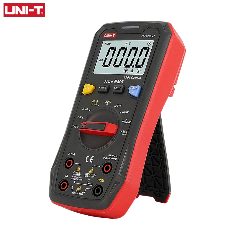 UNI-T Mini Digital Multimeter UT60EU 1000V AC DC Voltage Current Meter Automotive Tester Capacitor Temperature Test 9999  Counts