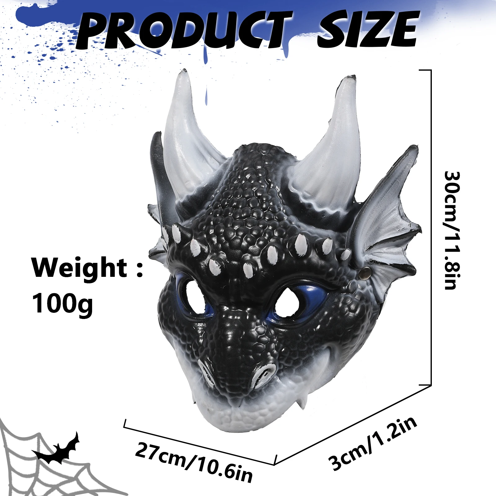 หน้ากากมังกรเด็ก ทำจากยางลาเท็กซ์ อุปกรณ์จัดปาร์ตี้ หน้ากากฮาโลวีน งานคาร์นิวัล หน้ากากสำหรับเด็ก งานเทศกาล ของประกอบการแสดง หน้ากากคอสเพลย์