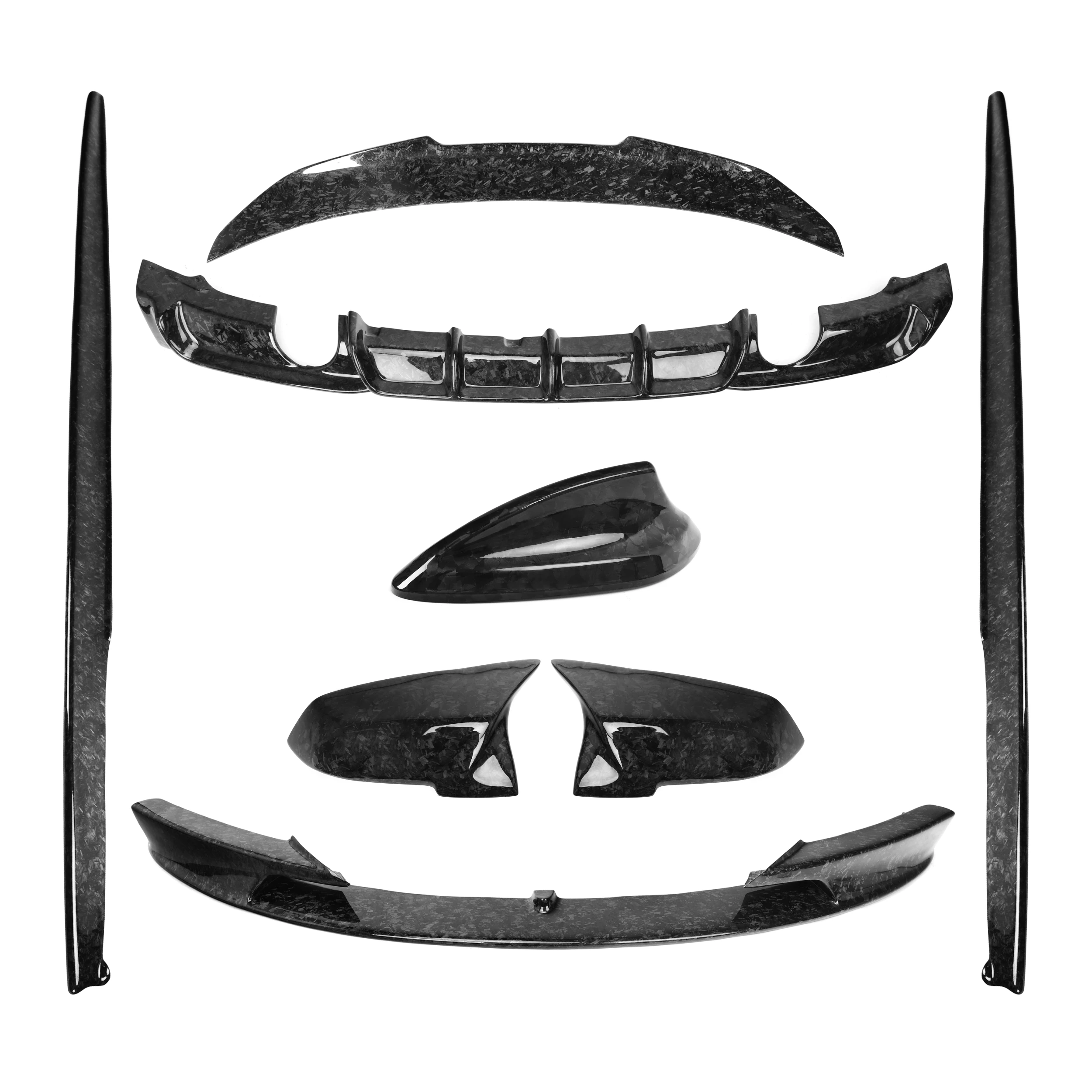 

STLFForged Carbon Fiber for BMWs 3 Series F30 F35 2013-2018 MP Style Diffuser Front Lip Side Skirts Mirror Caps CF Front Rear Bu