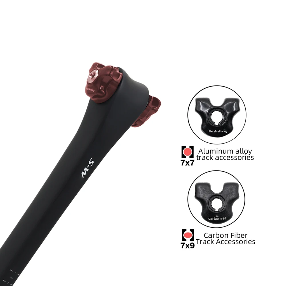 Tija de sillín de fibra de carbono S-W SL, compensación de 0MM, tija de sillín de carretera ultraligera, adecuada para tija de sillín ligera de bicicleta con marco SL8 de 300-380mm