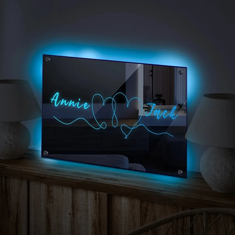 

Personalized Mirror LED Light Home Decor Wedding Gift