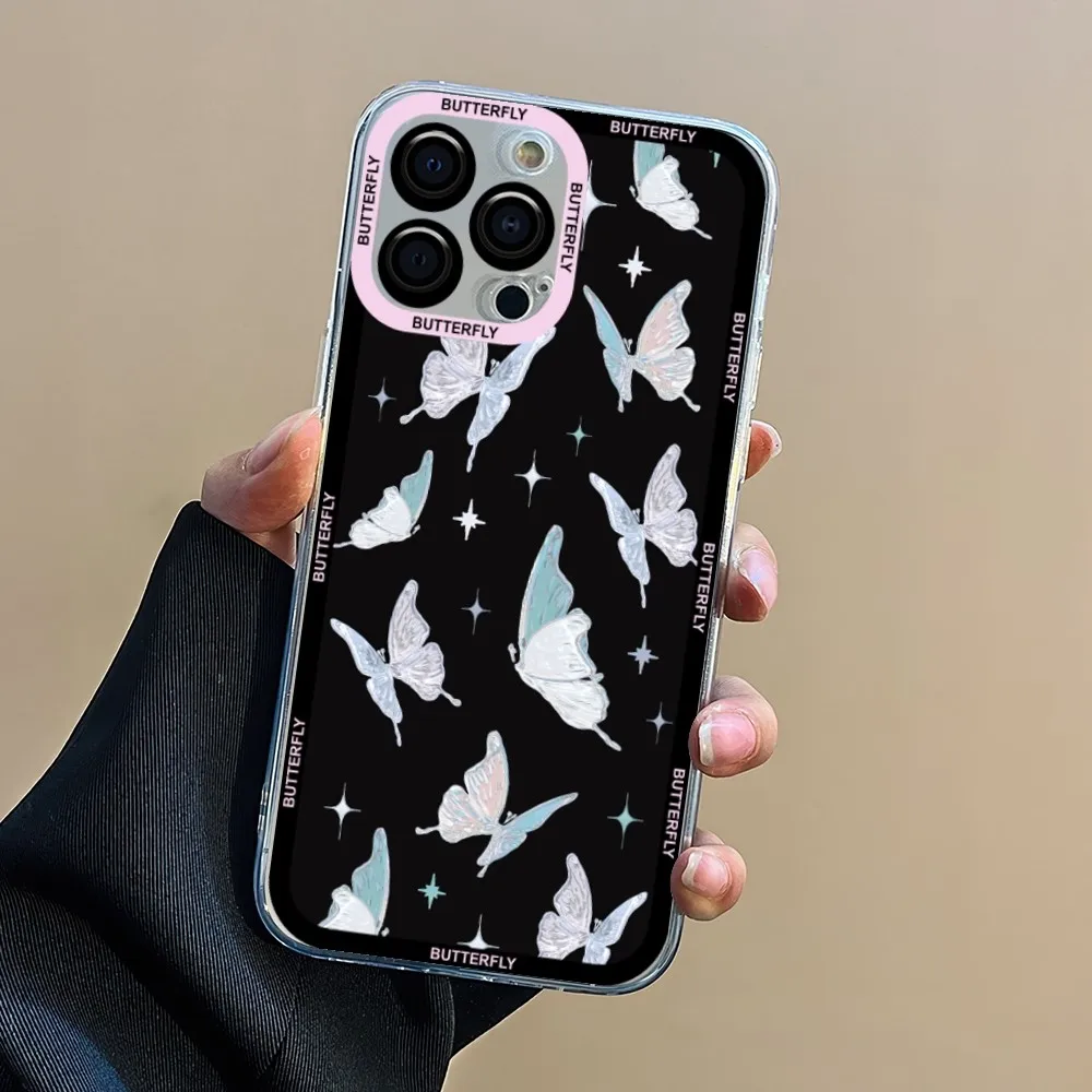 Butterfly beauty  Phone Case For Samsung S 23 22 21 20 ultra plus lite Transparent Shell image 2