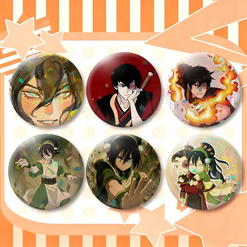 Arc of Growth Zuko and Toph Beifong  25 32 44 58 75mm Badges Personalized Round Brooches Pins Accessory Gift