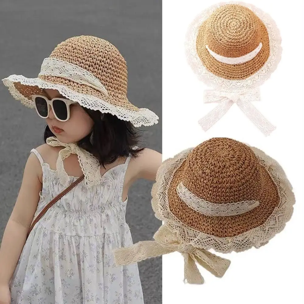 

Fashion UV Protection Straw Hat Wide Brim Lace Up Fisherman Cap Foldable Beach Hats Outdoor
