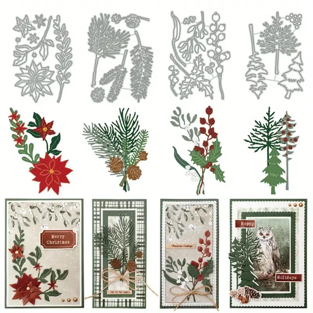 Festive Forest Metal Cutting Dies Christmas Tree Die Cuts for Scrapbooking DIY Album Card Making Decor Paper Craft Party Wedding