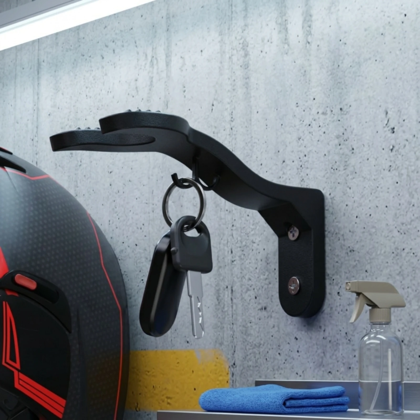 壁掛け式家庭用オーガナイザー、穴あけ不要の取り付け、オートバ - Motorcycle Gear Organizer のレビューと価格