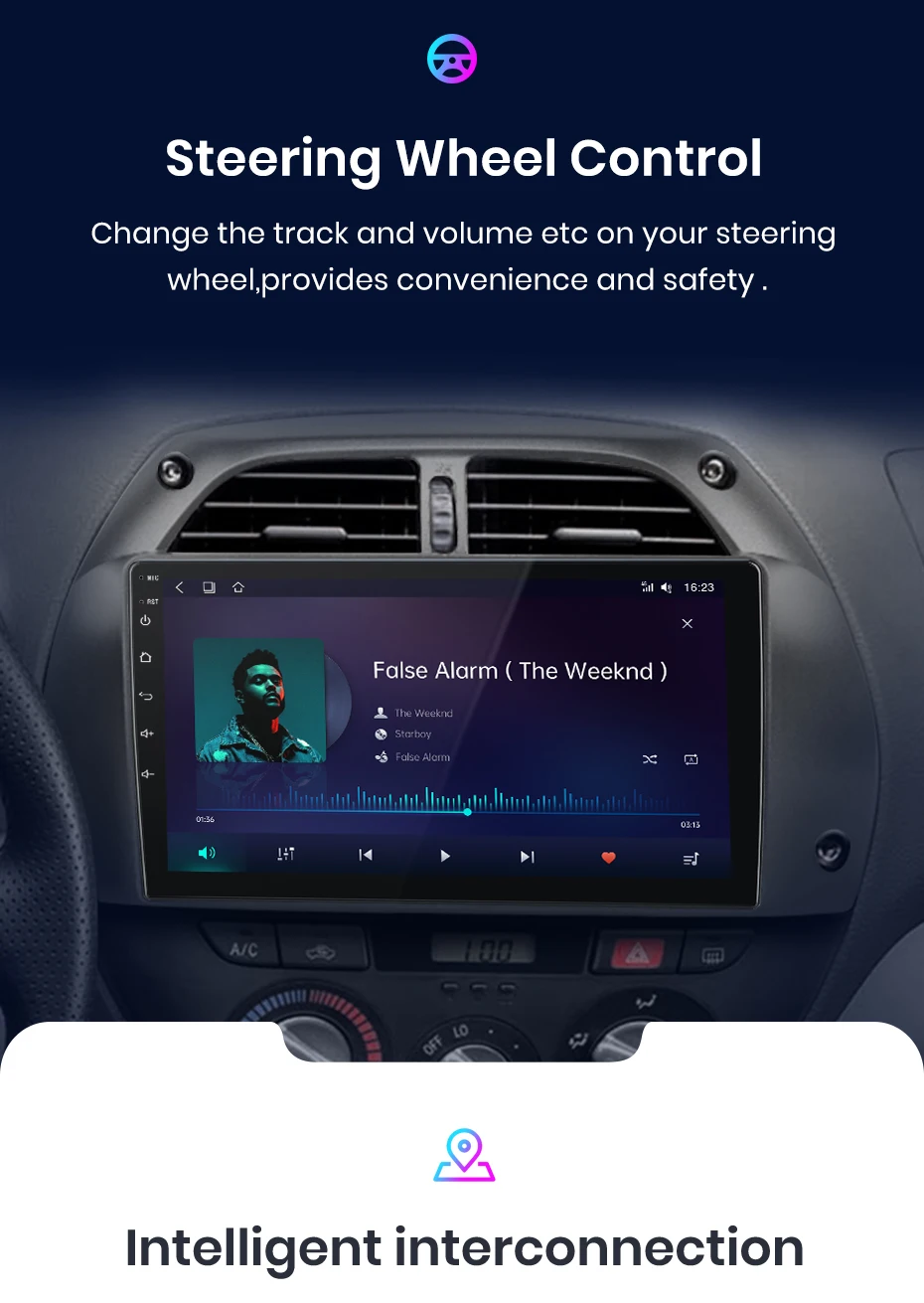Junsun Wireless Carplay Android Auto Autoradio für Toyota Rav4 2001-2005 GPS Multimedia 2 Din – Detail 13