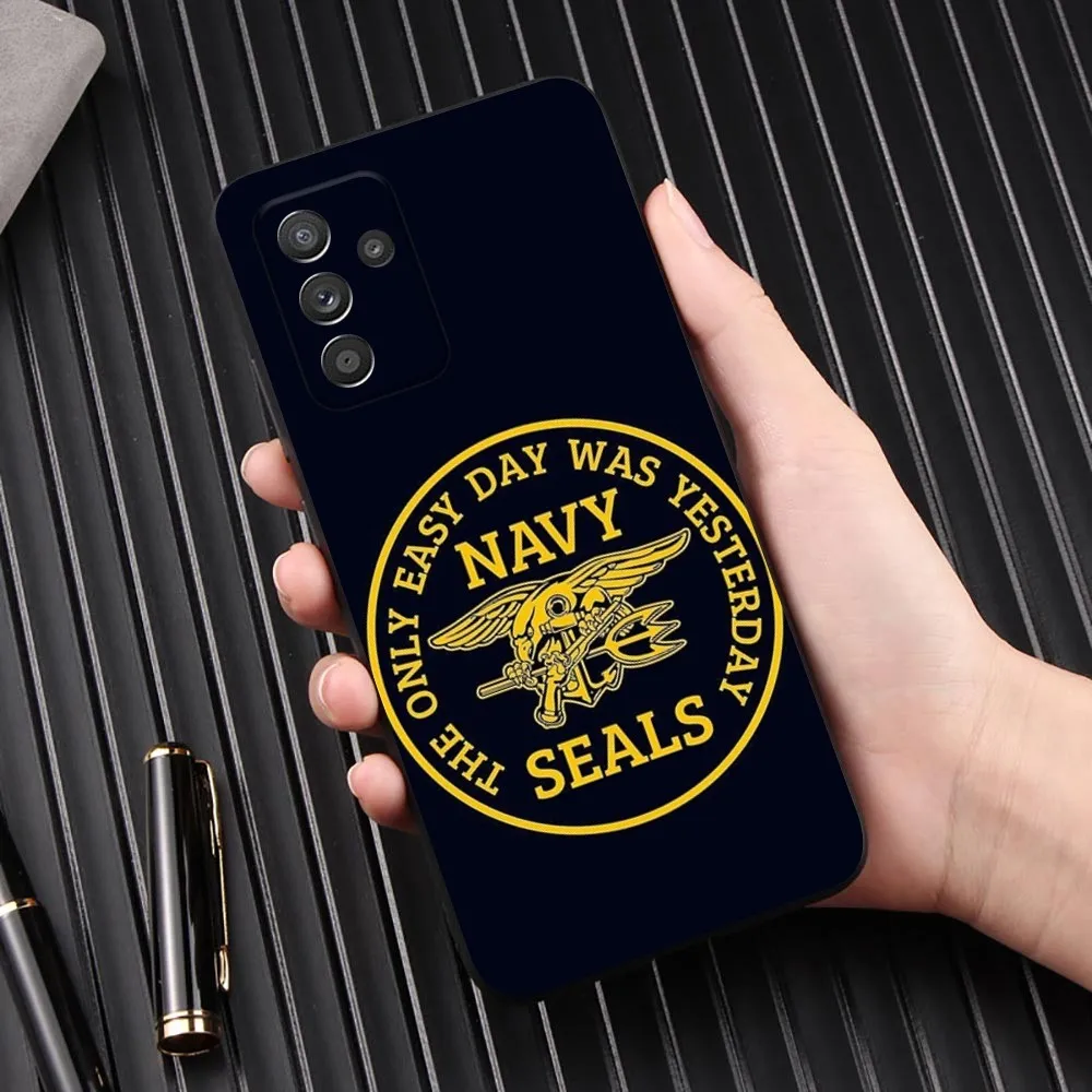 PRF Police SEAL Team Phone Case For Samsung Galaxy A13,A21s,A22,A31,A32,A52,A53,A71,A80,A91 Soft Black Phone Cover