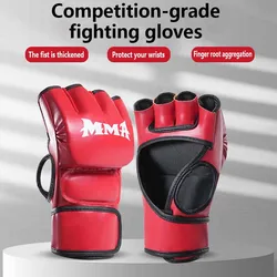 Professional Boxing Gloves Half Finger MMA Gloves UFC Sanda Gloves Thickened Fighting Gloves Sanding Bag Practice Boxing Gloves