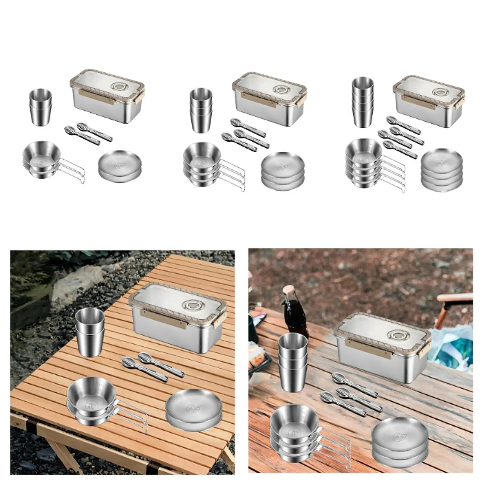 

Camping Messware Kit Utensil Cutlery Organizer Outdoor Dinnerware for Hiking