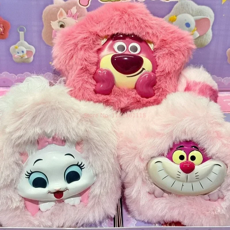 Miniso peludo temporada série caixa cega flores mentira propenso lotso aristogatos lotso dumbo anime figura boneca pingente menina presente brinquedo