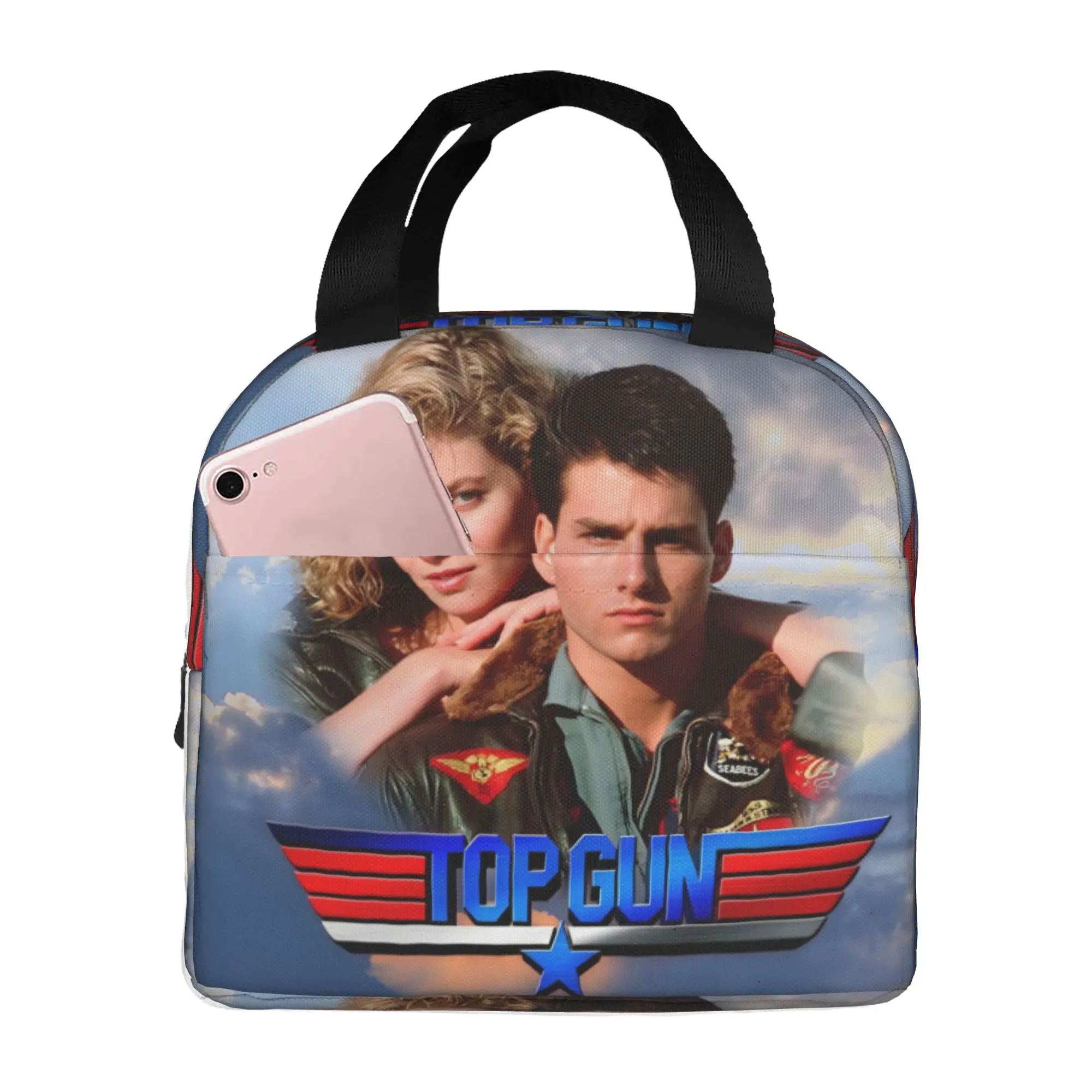 Air Force Fighter Jets Top Gun Insulated Lunch Bags for Maverick Film Resuable Cooler Thermal Bento Box Outdoor Camping Travel