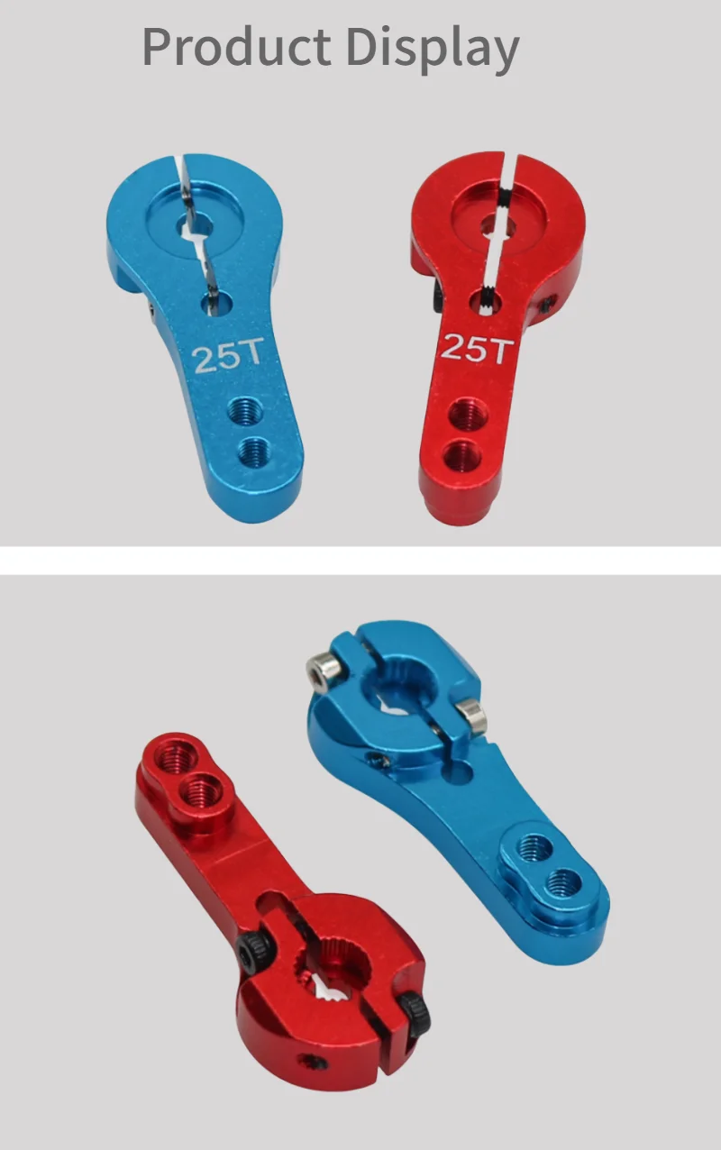 2 Stuks Aluminium 25T Metalen Stuurservo Arm Hoorn Voor Futaba Feetech Savox Xcore HL Hsp Hd Power rc Auto Onderdelen