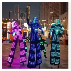Factory Price LED Luminous Clothes Led Robot Suit For Performance LED Robot Cosplay Costume Ballroom Show Luminescent Clothes