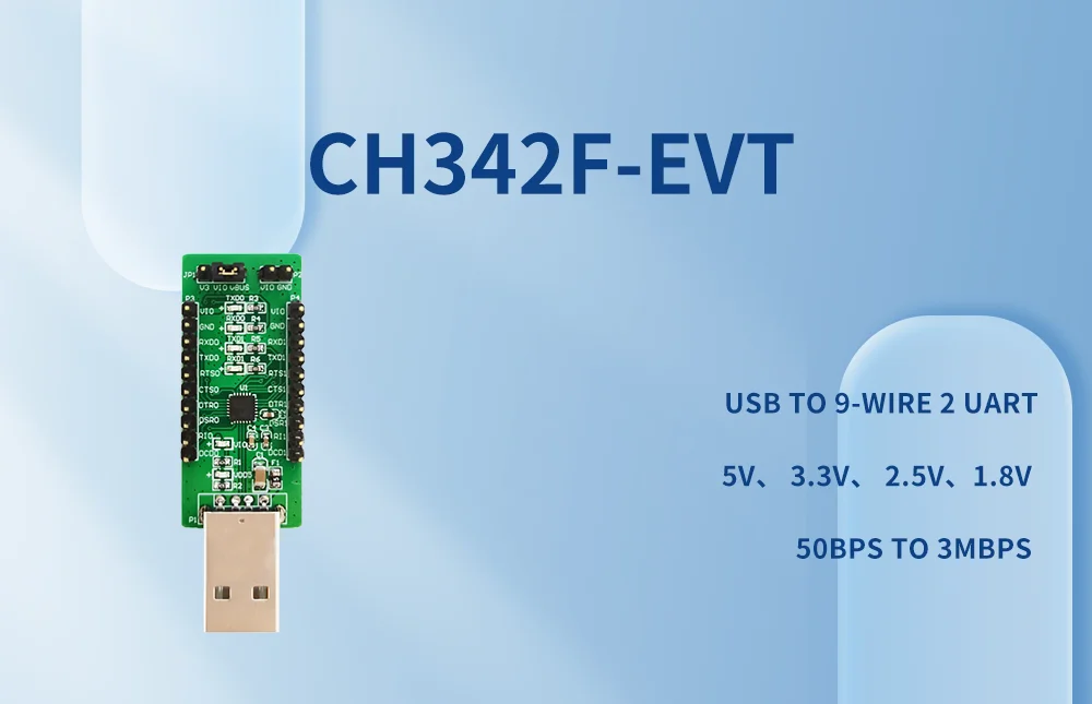 CH342 USB to 2-way TTL Serial Module CH342F Serial TTL Function Evaluation