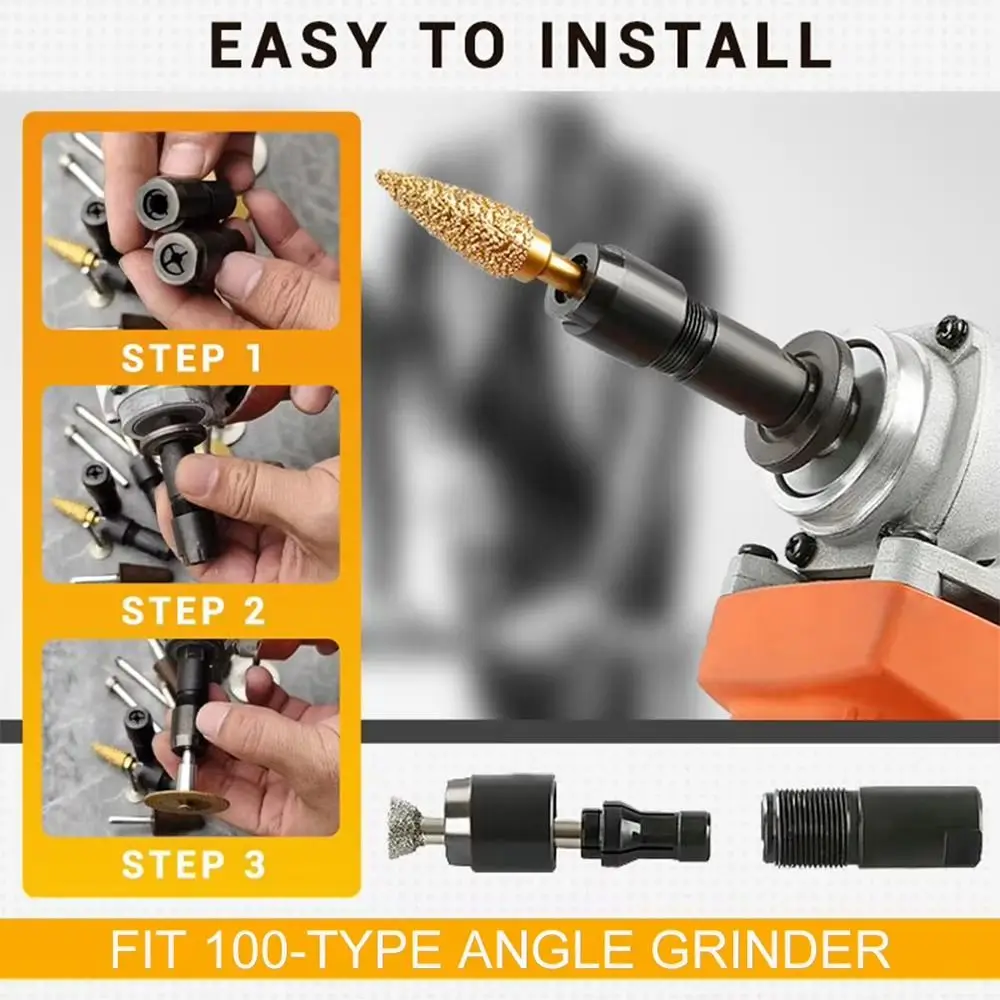 1Pcs Modified Angles Grinders Attachment To Straight Grinder Metal Thread Converters M10 Thread Universal 6/3mm Adapter Chuck