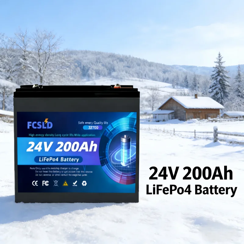 

24V 100Ah 200Ah LiFePO4 Battery Pack 32700 Cell Built-in 200A BMS Deep Cycle Solar Storage Battery for Off-grid RV Home Backup