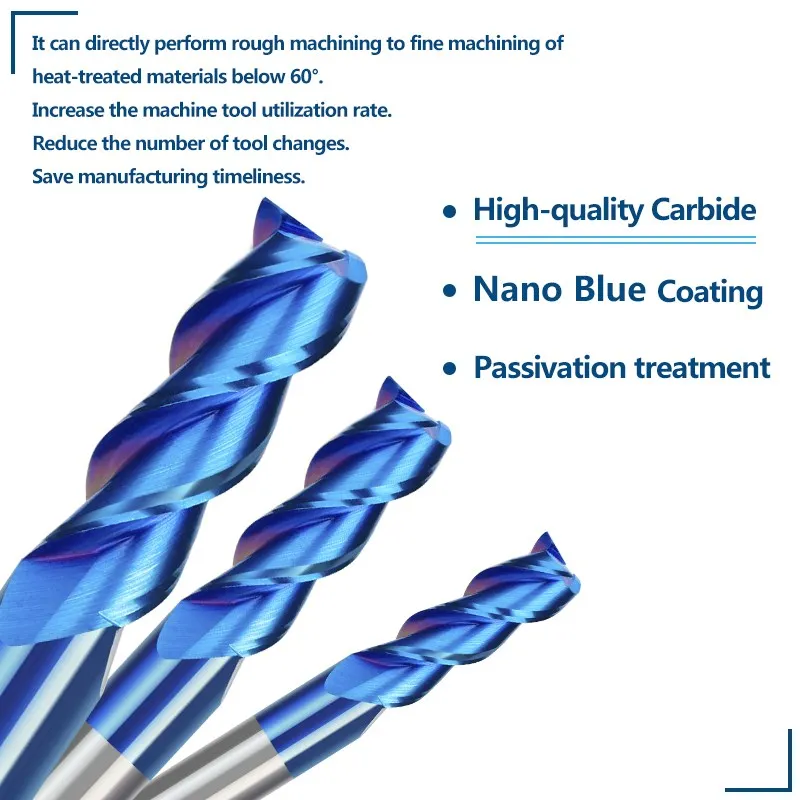 Imagem -04 - Xcan-fresa de Alumínio Cnc Machine Milling Bit 112 mm Azul Revestido Flauta Carbide End Mill Spiral Router Bit
