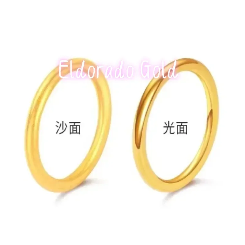 

Eldorado Gold rings Glod 24k pure 3d hard finger circle ring simple 999 real engagement for couples