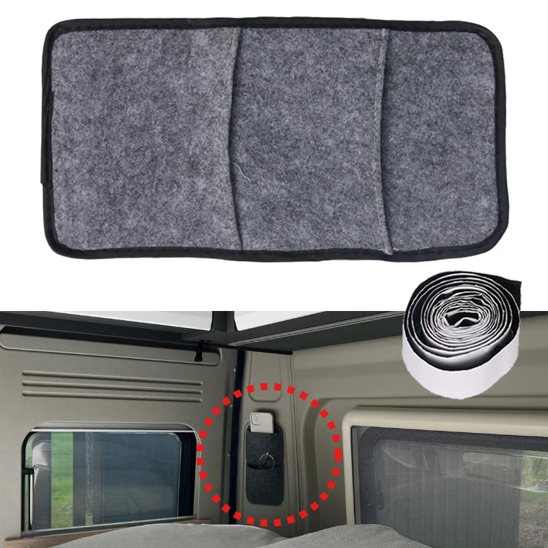 RVs Felt Wall Storage Organizer No-Drill Hanging Pocket With Adhesive Strips For RV Camper Van Motorhome Caravan Travel Trailer