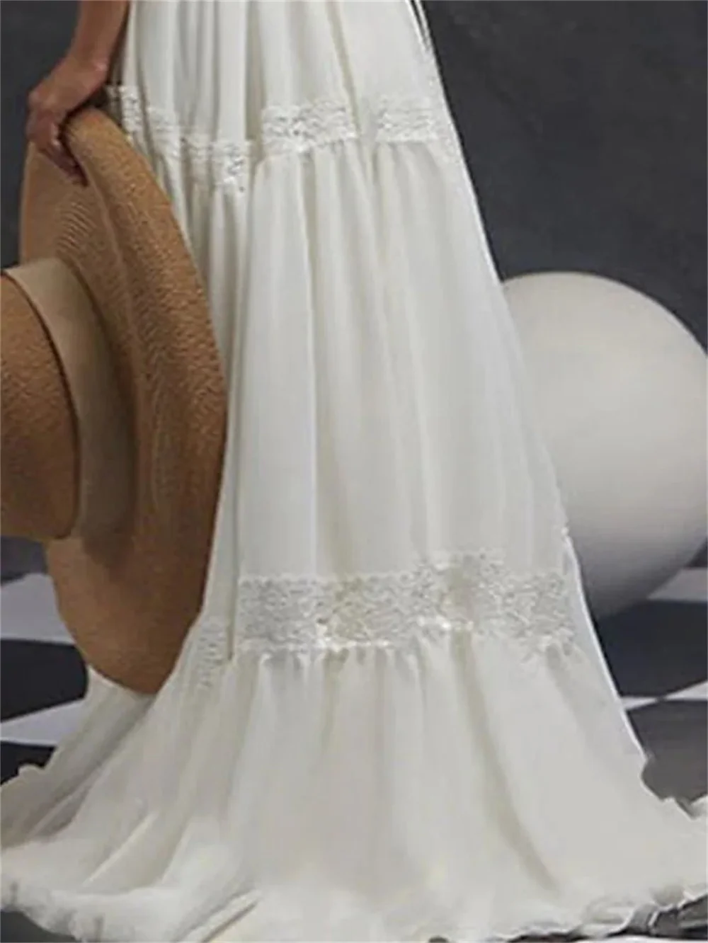 Vestido de boda blanco bohemio para niña, vestido de encaje de manga corta con lazo en la espalda, traje de fiesta, línea A, vestido de princesa para fiesta de graduación, tren con pincel