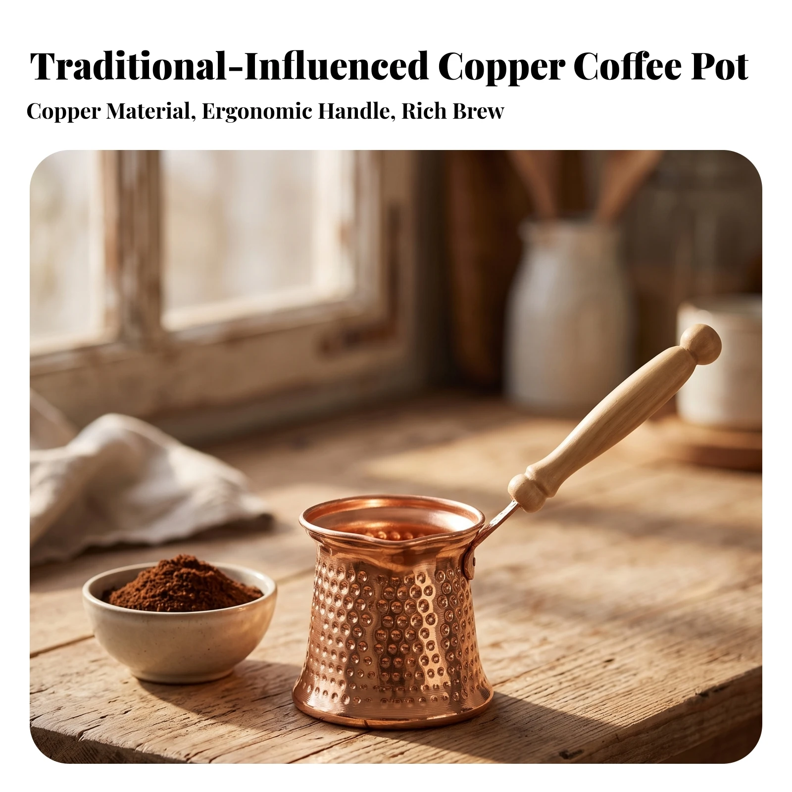 Turkish Coffee Pot Stovetop Turkish Cezve Cezve Hammered Ibrik Easy to Use for Home Kitchen