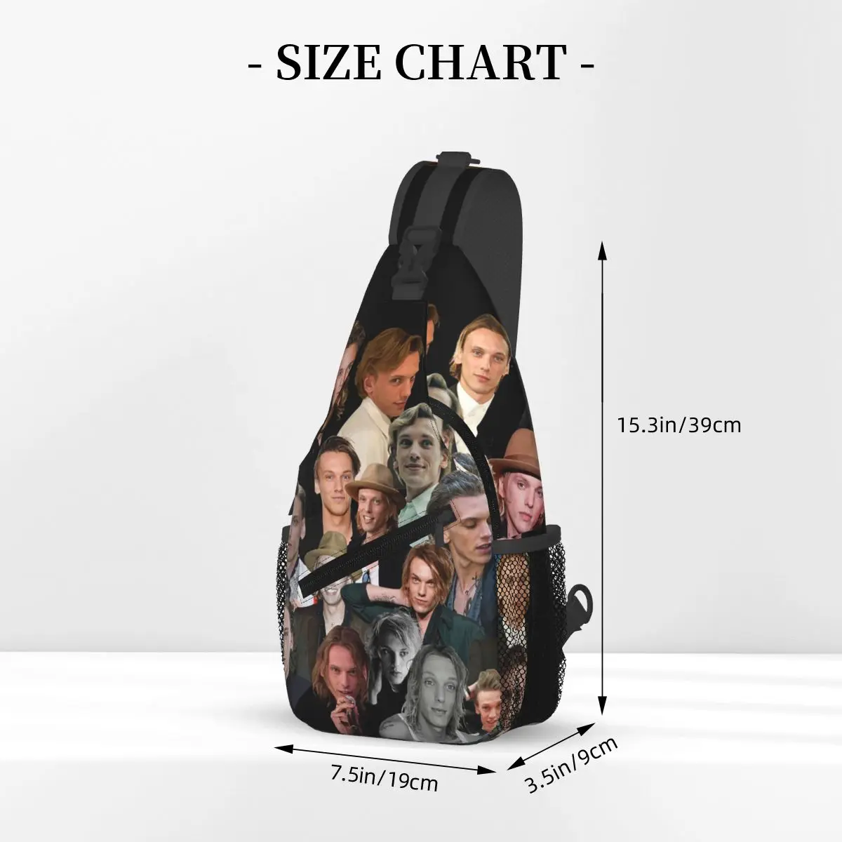 Jamie Campbell Bower Fotocollage Brusttasche Herren Sling Umhängetasche Brusttasche Reisen Wandern Tagesrucksack Umhängetasche