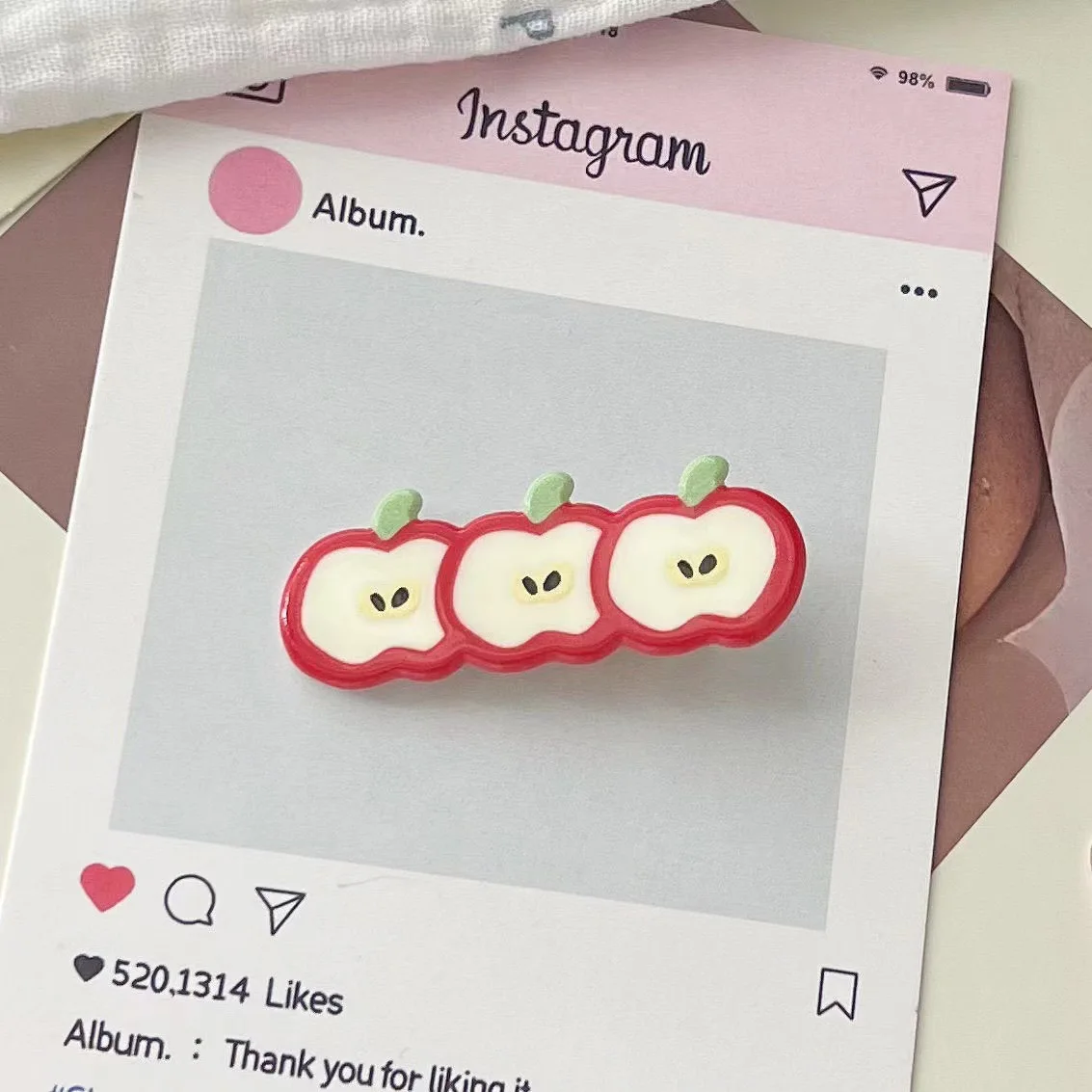 Pinces à cheveux en bec de canard, frange de pomme, fruits mignons, accessoires latéraux ovales pour filles japonaises et coréennes, Fragments de cheveux, 2 pièces