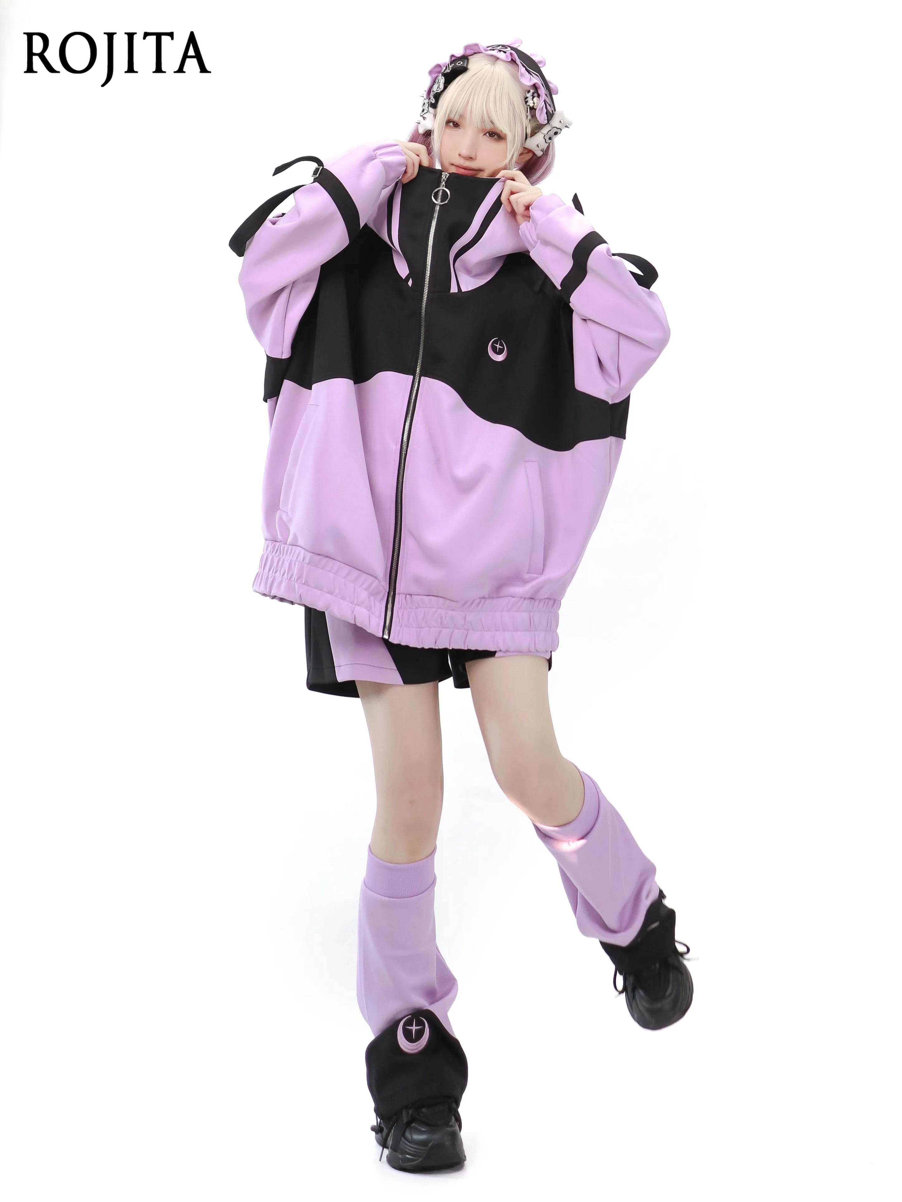 

Original 2d Sports Suit Aqua Purple Loose Medium Long Outwear Color Block Leg Sleeves Elastic Waist Pants Spring Autumn 2026 New